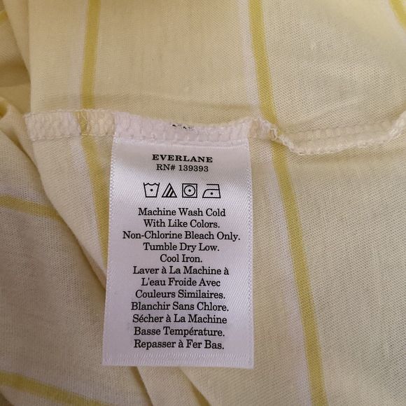Everlane Yellow Striped The Cotton Crew Neck T Shirt, Size XL NWT - Picture 6 of 9